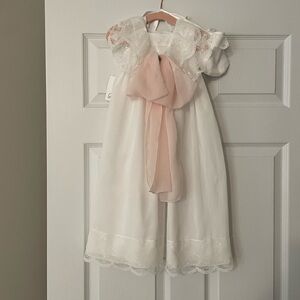 White Dress with Pink Bow